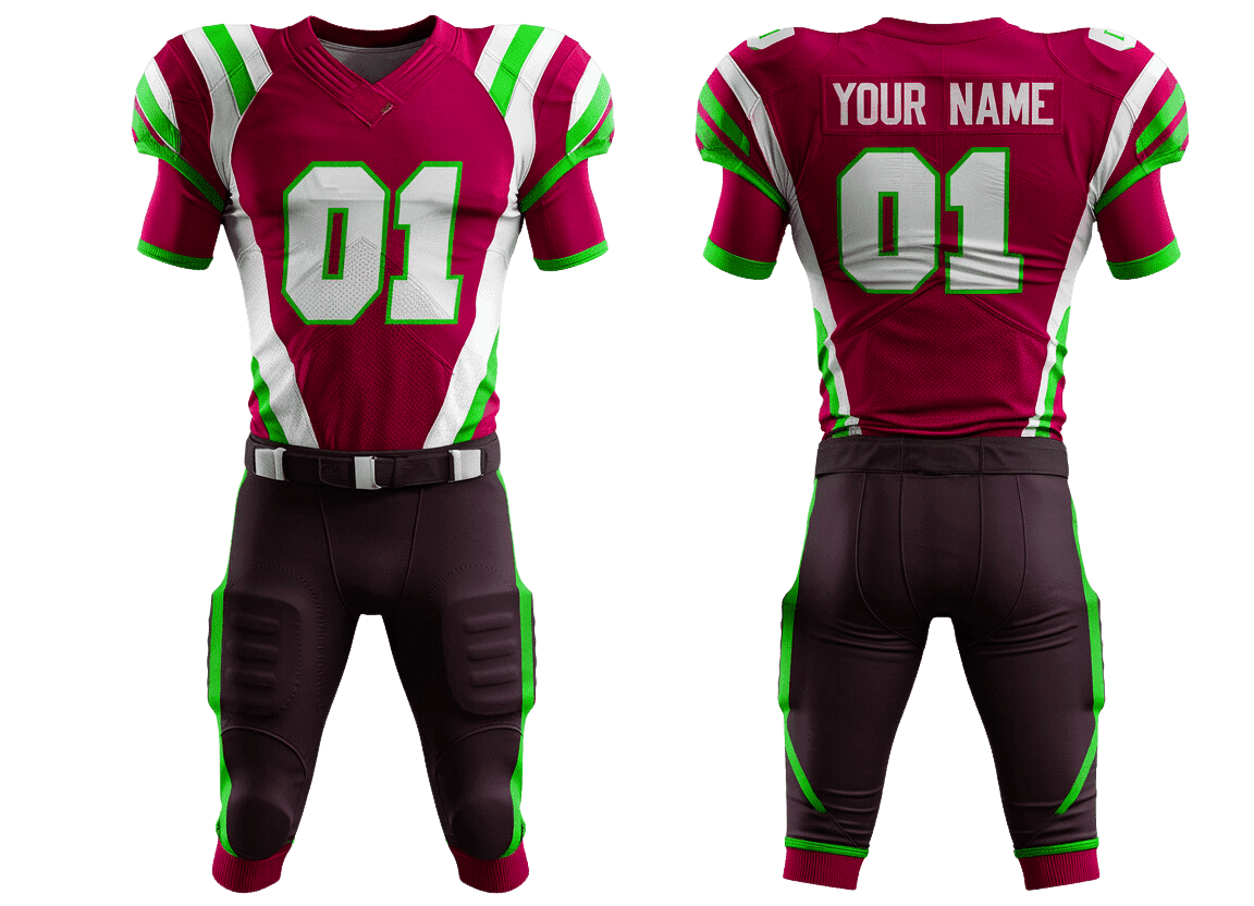 American football uniform with shorts