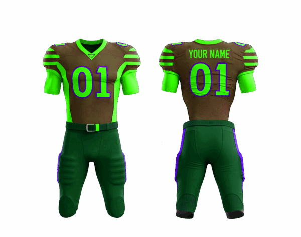 American football uniform and shorts