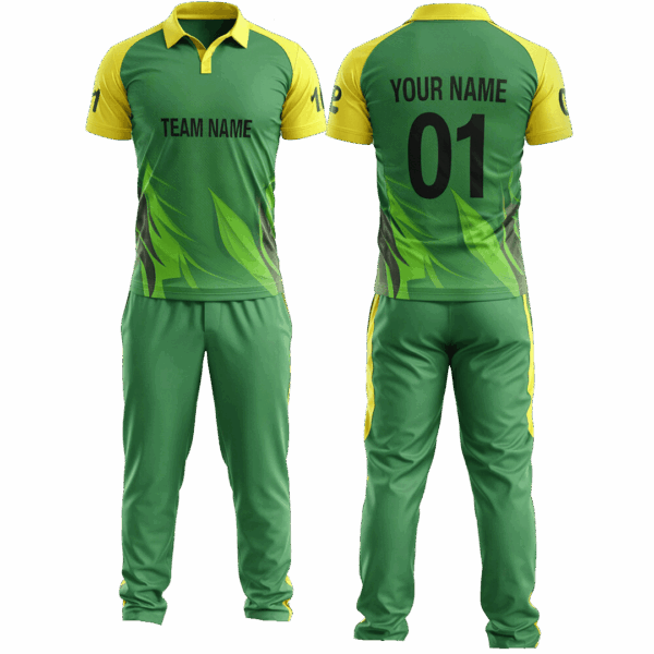 Personalized cricket jersey and shorts