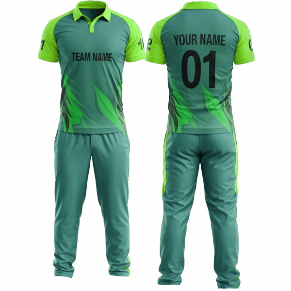 Personalized cricket jersey and shorts