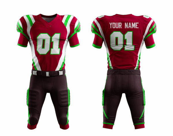 American football uniform with shorts