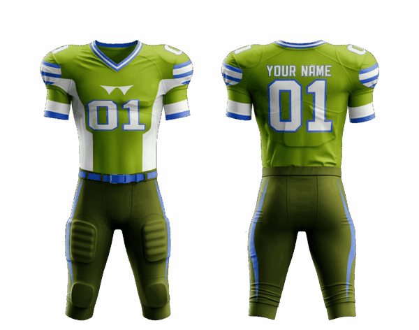 American football jersey and shorts