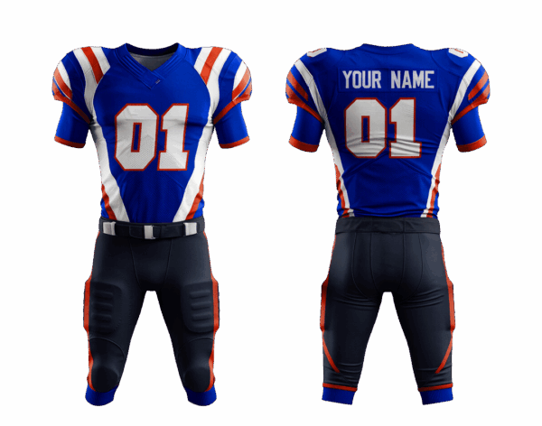 American football uniform with shorts