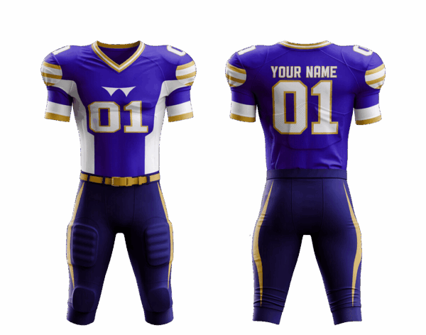 American football jersey and shorts