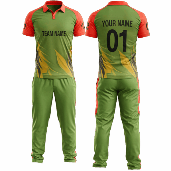 Personalized cricket jersey and shorts