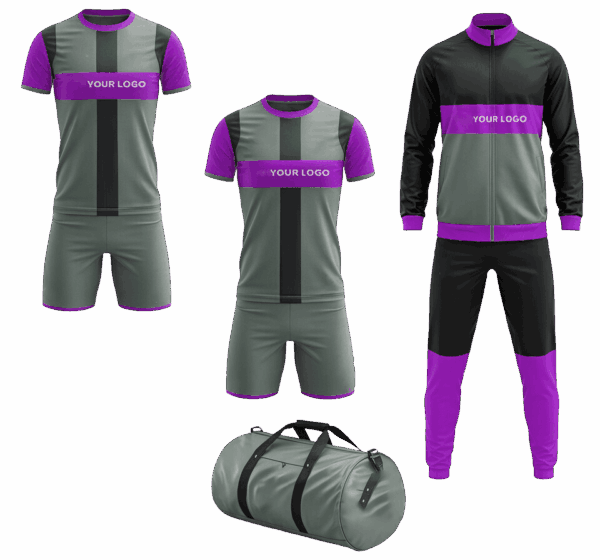 Custom soccer team deal with bag, track suit, and soccer uniforms