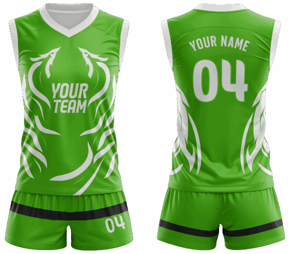 Custom volleyball jersey and shorts