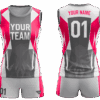 Sublimated volleyball jersey and shorts