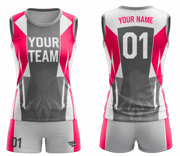 Sublimated volleyball jersey and shorts