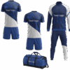 Soccer deal with 2 custom uniforms, track suit, and bag
