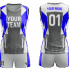 Sublimated volleyball jersey and shorts