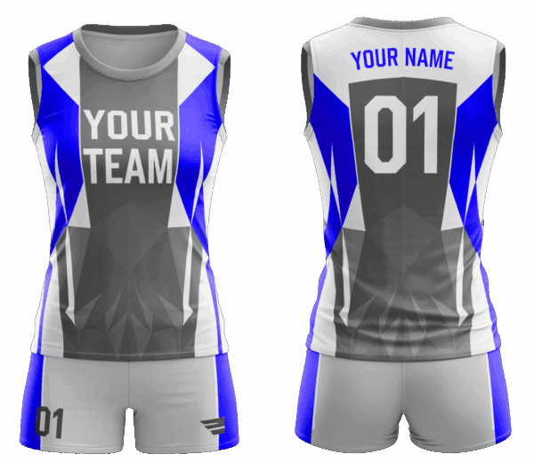 Sublimated volleyball jersey and shorts