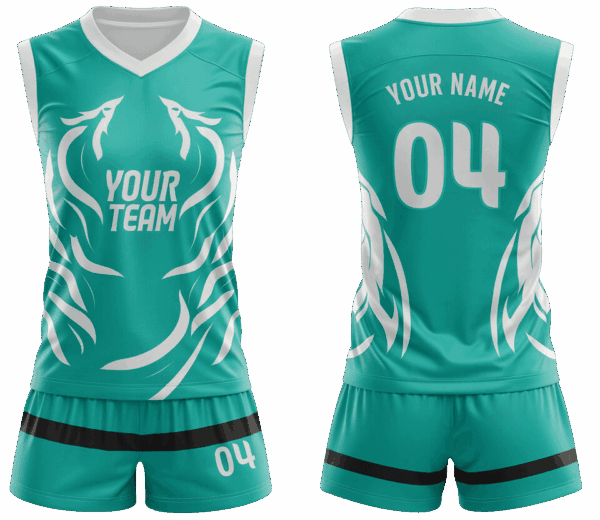 Custom volleyball jersey and shorts