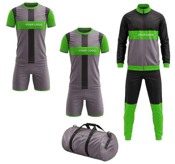 Custom soccer team deal with bag, track suit, and soccer uniforms