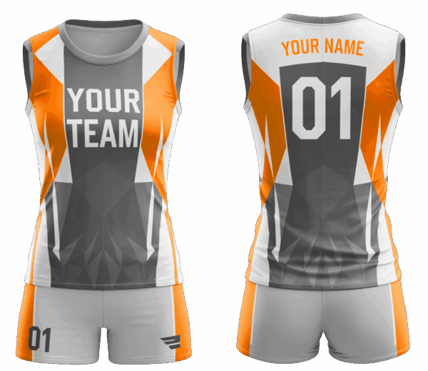 Sublimated volleyball jersey and shorts