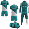 Soccer deal with 2 custom uniforms, track suit, and bag