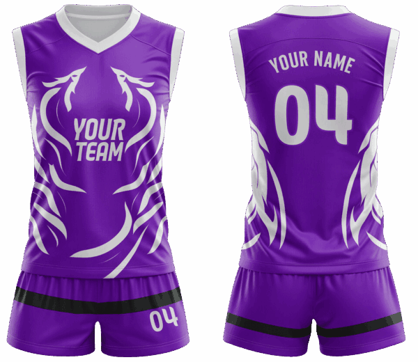 Custom volleyball jersey and shorts