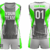 Sublimated volleyball jersey and shorts