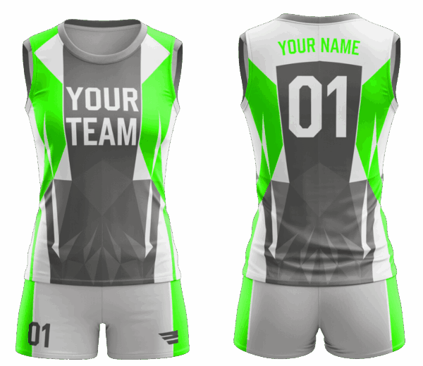 Sublimated volleyball jersey and shorts