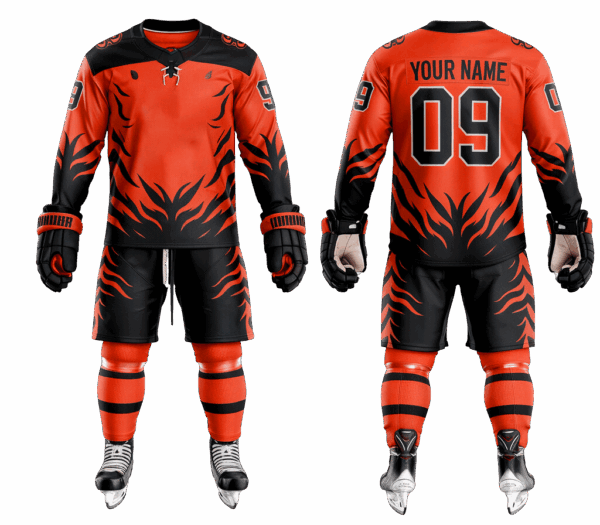 Ice hockey team jersey and shorts