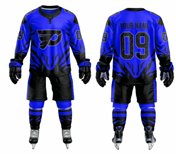 Custom sublimated hockey jersey and shorts