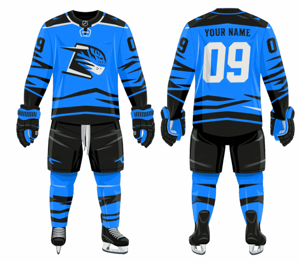 Custom ice hockey team jersey and shorts