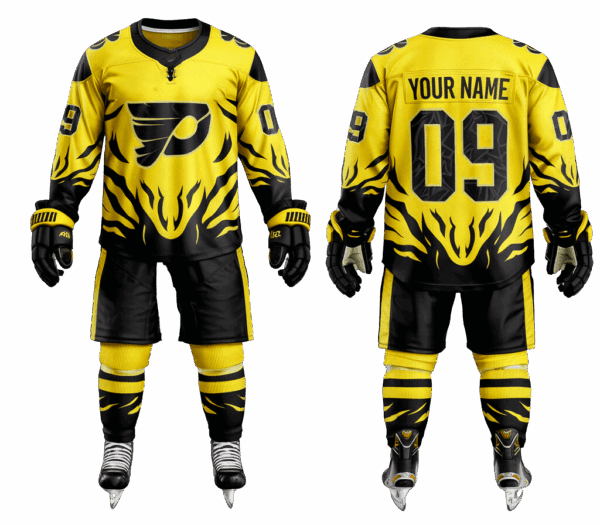 Custom sublimated hockey jersey and shorts