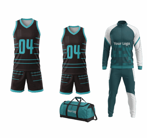 Lacrosse team package with custom bag, track suit, and uniforms