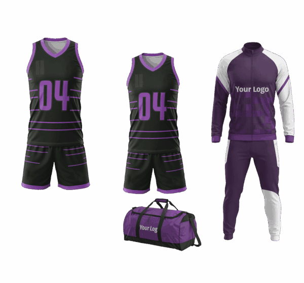 Lacrosse team package with custom bag, track suit, and uniforms