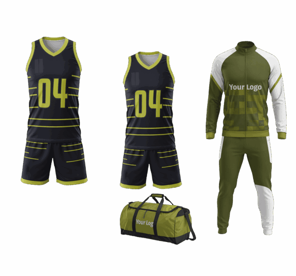 Lacrosse team package with custom bag, track suit, and uniforms