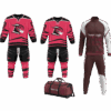 Custom ice hockey team deal with bag, track suit, and uniforms