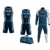 Custom basketball team package with bag, track suit, and uniforms