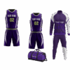 Custom basketball team package with bag, track suit, and uniforms