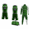 Custom basketball team package with bag, track suit, and uniforms